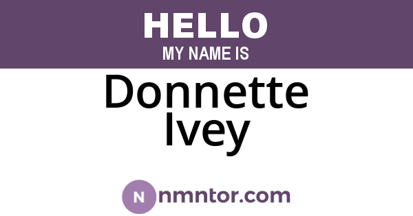 Donnette Ivey