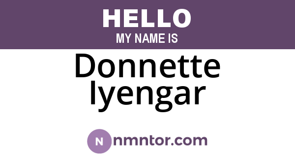 Donnette Iyengar
