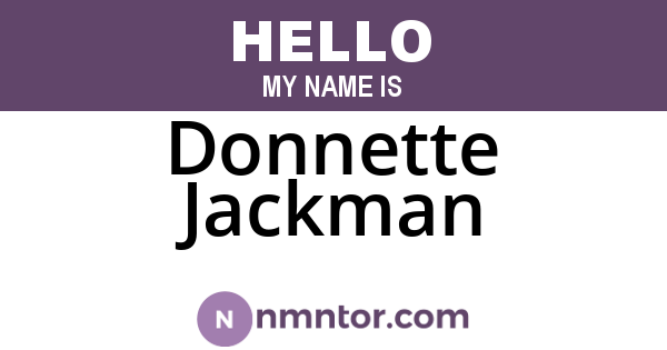Donnette Jackman