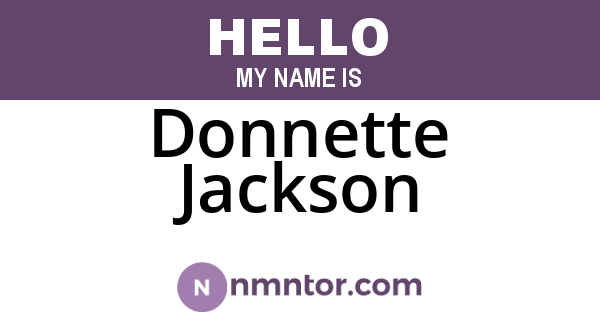 Donnette Jackson