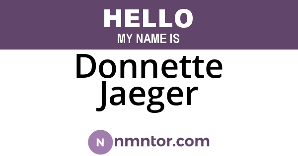 Donnette Jaeger