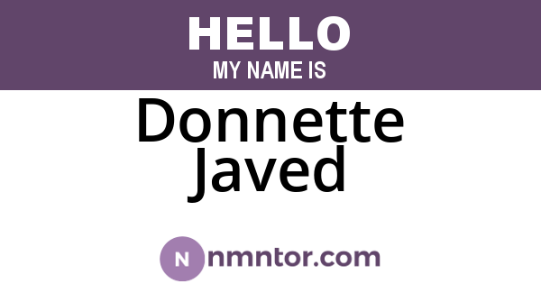 Donnette Javed
