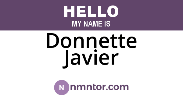 Donnette Javier