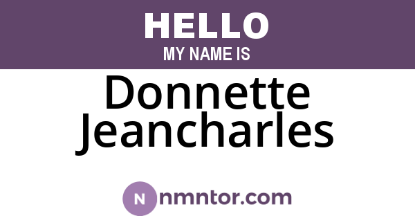 Donnette Jeancharles