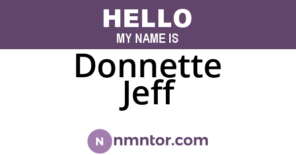 Donnette Jeff