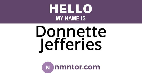 Donnette Jefferies