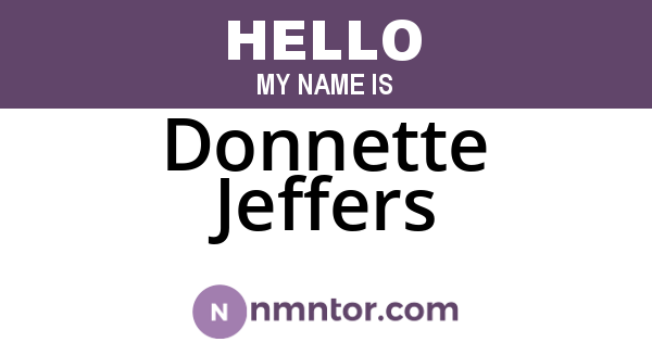 Donnette Jeffers