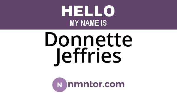 Donnette Jeffries