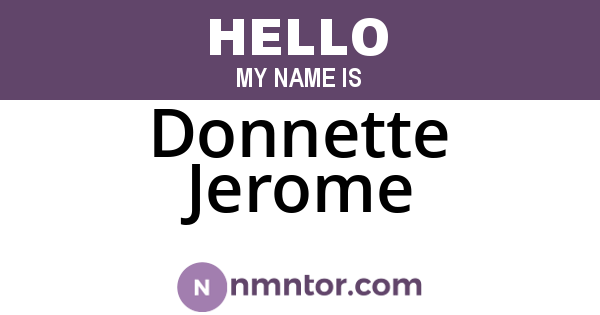 Donnette Jerome