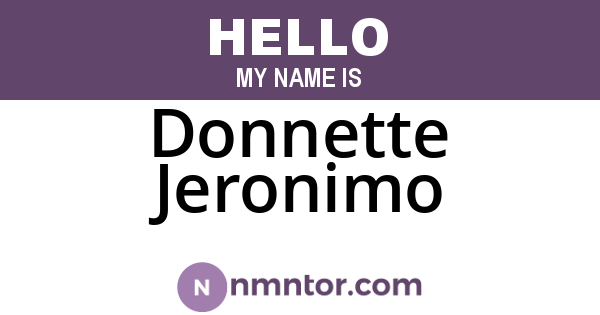 Donnette Jeronimo