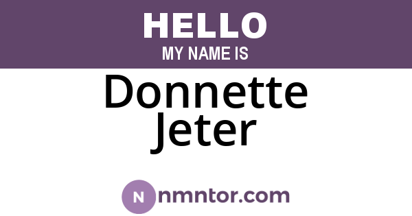 Donnette Jeter
