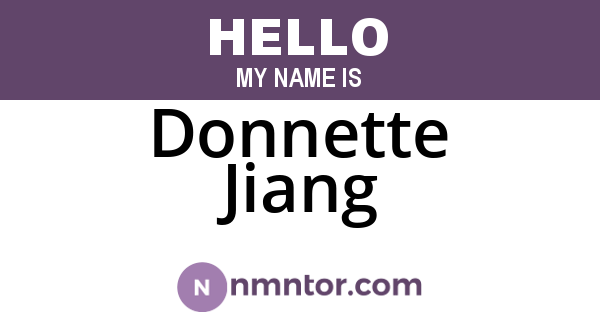 Donnette Jiang