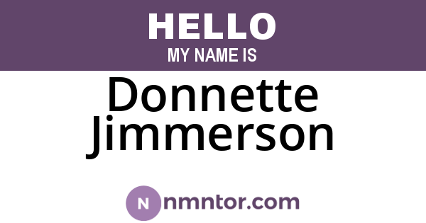 Donnette Jimmerson
