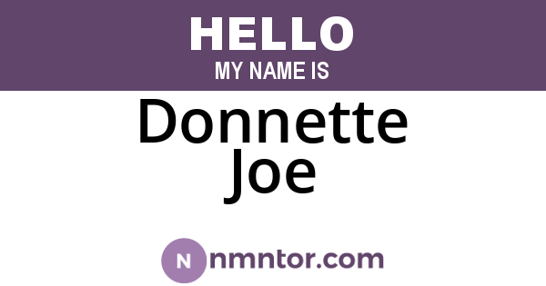 Donnette Joe
