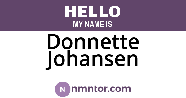 Donnette Johansen