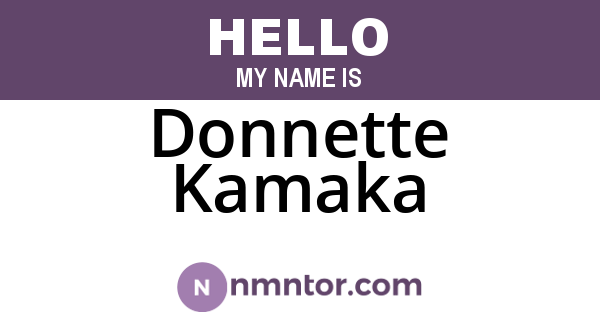 Donnette Kamaka