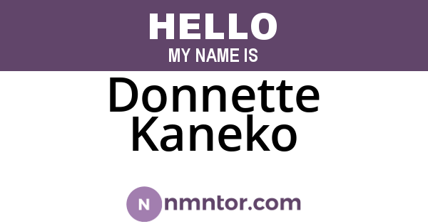 Donnette Kaneko