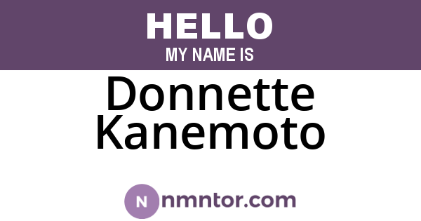 Donnette Kanemoto
