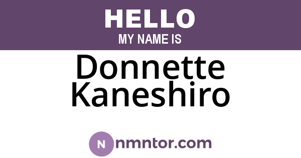 Donnette Kaneshiro