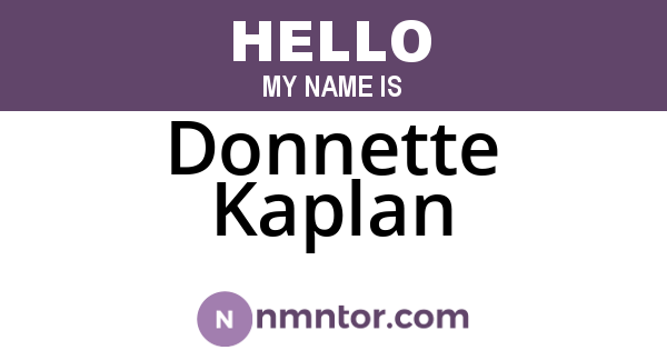 Donnette Kaplan