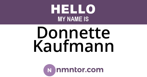 Donnette Kaufmann