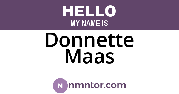 Donnette Maas
