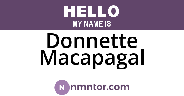 Donnette Macapagal