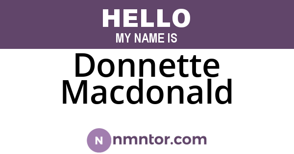 Donnette Macdonald