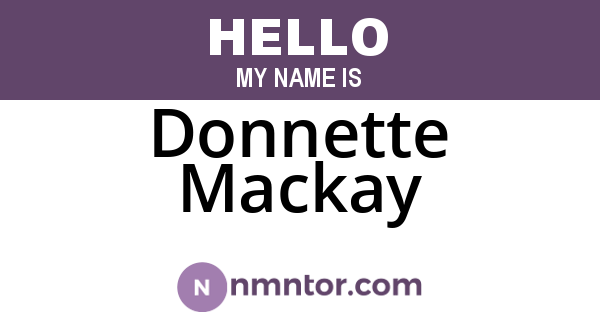 Donnette Mackay