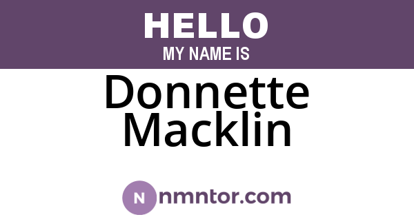 Donnette Macklin