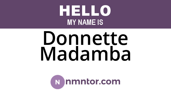 Donnette Madamba