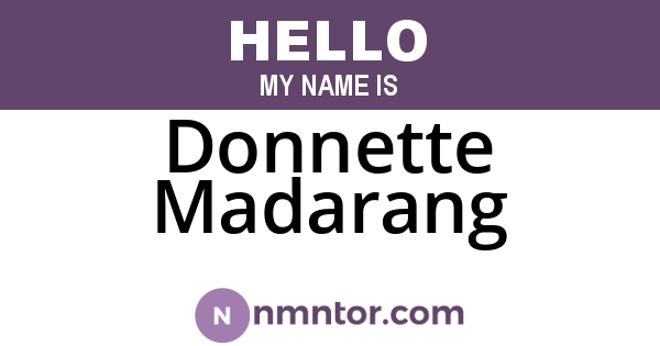 Donnette Madarang