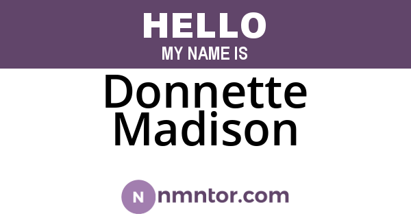 Donnette Madison