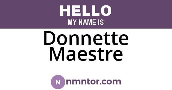Donnette Maestre