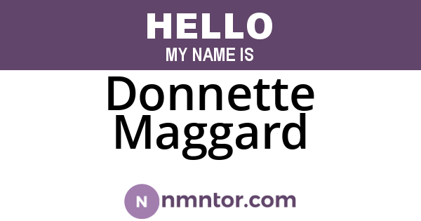 Donnette Maggard