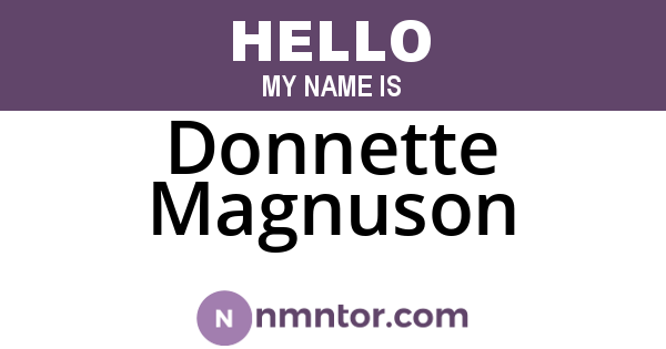 Donnette Magnuson
