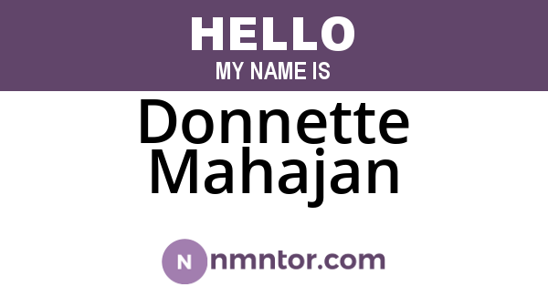 Donnette Mahajan