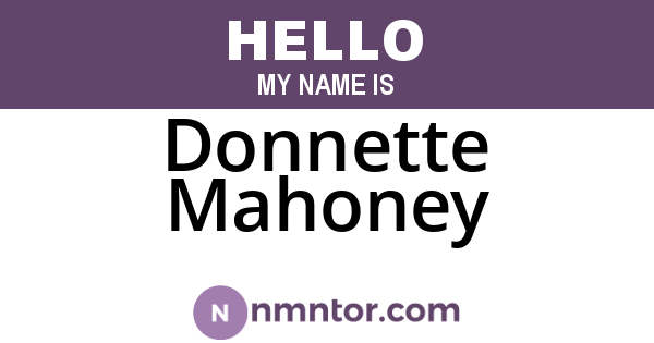 Donnette Mahoney