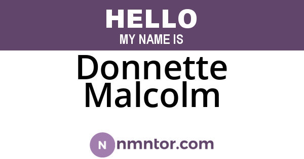 Donnette Malcolm
