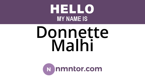 Donnette Malhi