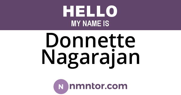 Donnette Nagarajan