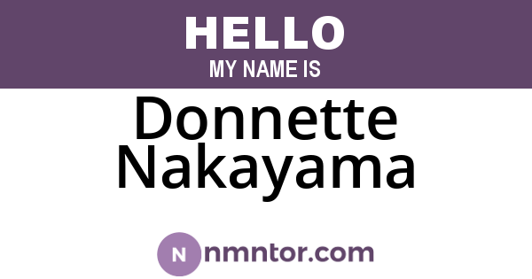 Donnette Nakayama