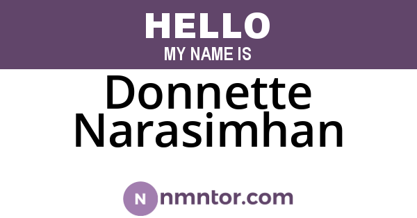 Donnette Narasimhan