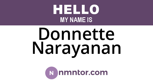 Donnette Narayanan