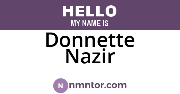 Donnette Nazir
