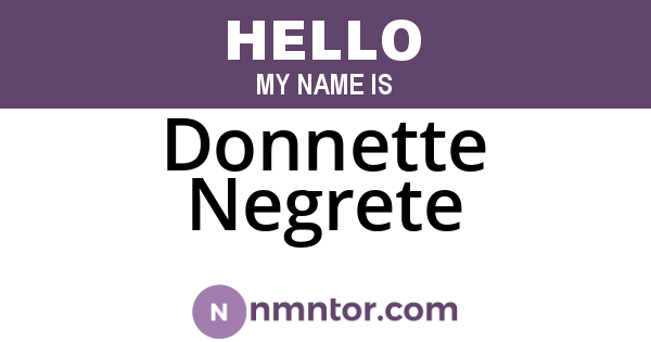 Donnette Negrete
