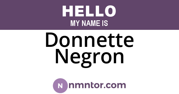 Donnette Negron