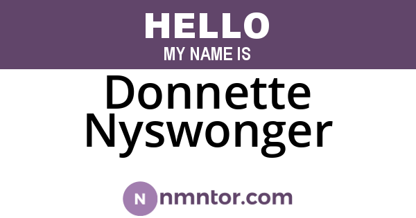Donnette Nyswonger