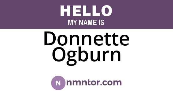 Donnette Ogburn