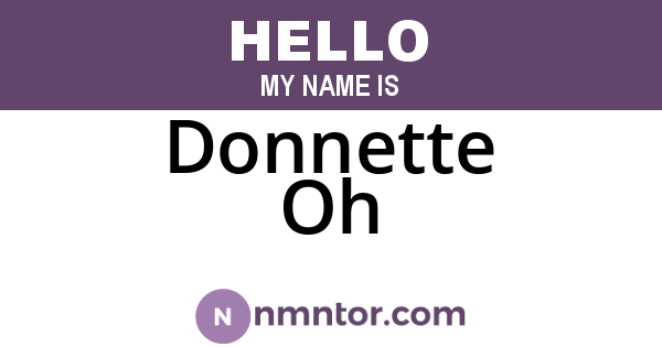 Donnette Oh